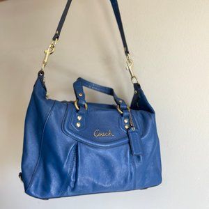 Coach Ashley Cobalt Blue Leather Satchel